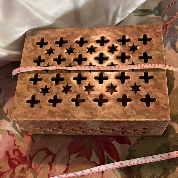 Jewelry Trinket Box Size 7"x5"x3" Genuine Soapstone Carved Design Heavyweight - Picture 10 of 14